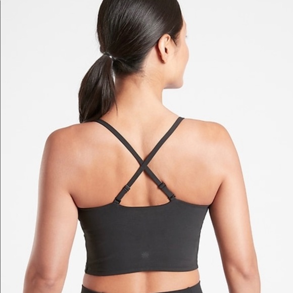 NWT Athleta A-C Cinch Longline Bra Medium Black - Picture 2 of 5